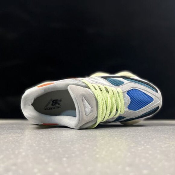 New Balance 9060 Series Grey & Yellow and Green Running Shoes - Picture 5 of 6